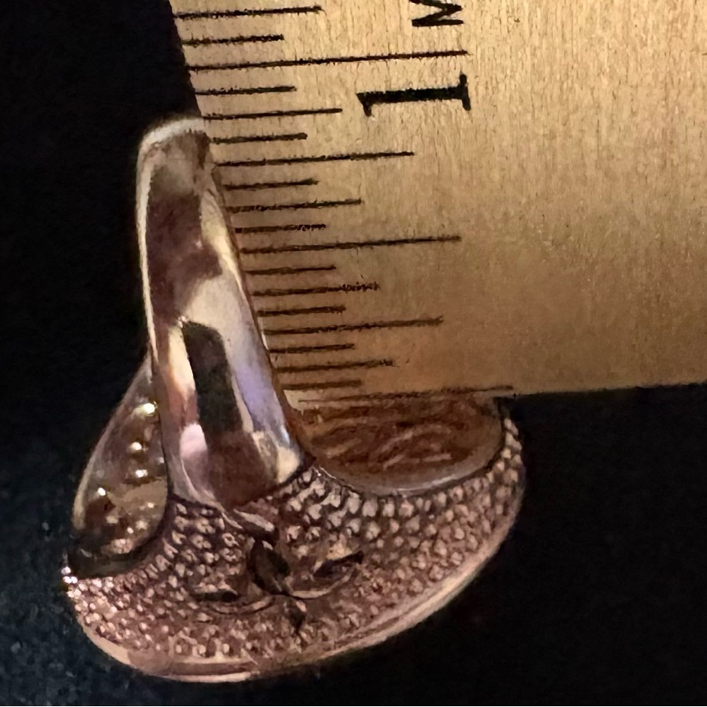 Vintage Style PAJ Rose Gold Plated Ring w/Cubic Zirconia -Ornate Design size 9 - Picture 6 of 7